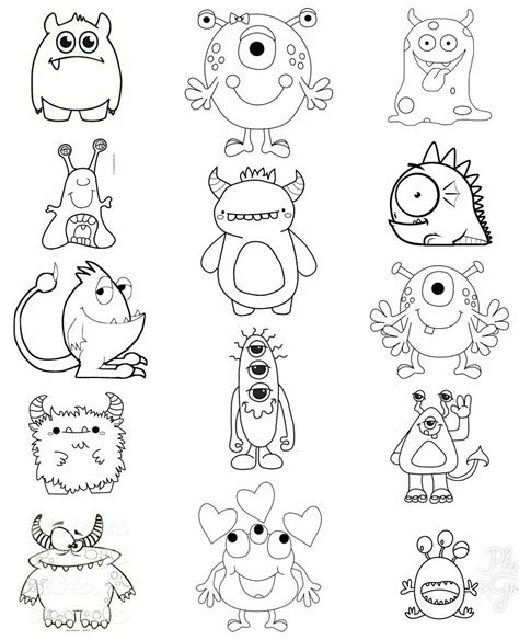 cute monster coloring pages  kids