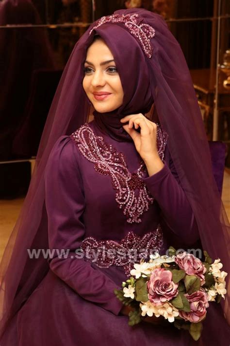 latest bridal hijab styles dresses designs collection 2017 2018