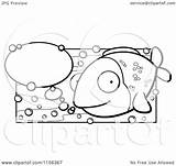 Fish Bubbles Cartoon Talk Clipart Happy Outlined Coloring Vector Cory Thoman Royalty sketch template