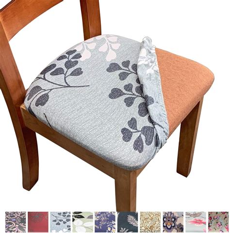 amazoncom melaluxe stretch printed dining room chair seat covers removable washable anti dust