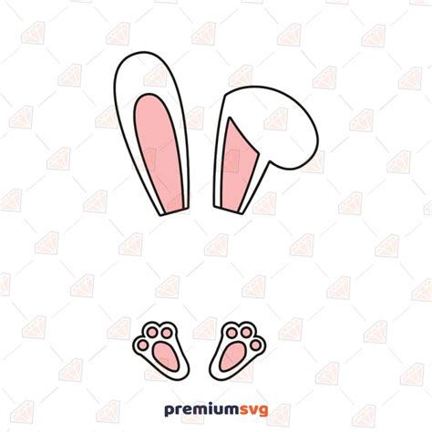 easter bunny ears  feet svg easter svg cut file premiumsvg