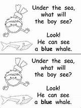 Kindergarten Emergent Sea Under Reader Ocean Words Animals Color Subject sketch template