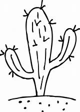 Cactus Coloring Clip Prickly Clipart Sweetclipart sketch template