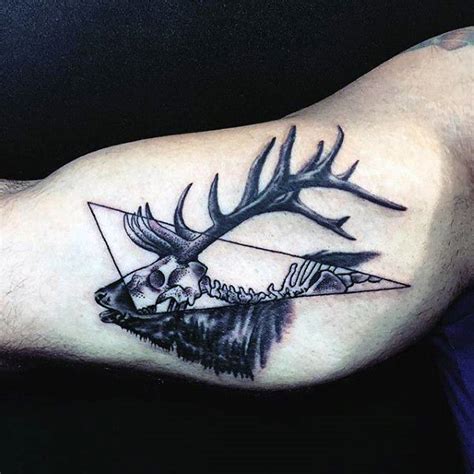 Cool Bicep Mens Deer Antler Tattoo Design Tatoos