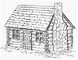 Cabin Coloring Drawing Log Pages Cabins Woods Draw Colonial Drawings Cottage Adult Simple House Sheets Bing Wood Patterns Houses Designlooter sketch template