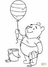 Pooh Winnie Coloring Balloon Easter Pages Printable Balloons Drawing Cartoon Supercoloring sketch template