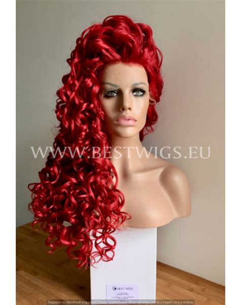 Synthetic Lace Front Wig Curly Red Long Hair