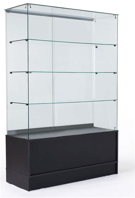 Free Standing Display Case Black Storage Base And Full Vision