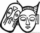 African Mask Coloring Masks Tribal Kids Popular Library Clipart Pages sketch template