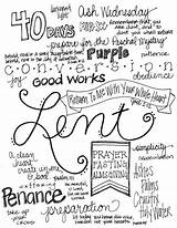 Lent Catholic Kids Cloud Word Coloring Words Looktohimandberadiant Religious Printable Pages Color Devotions School Big Crafts sketch template