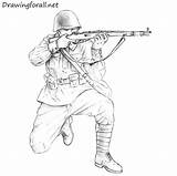 Soldier Drawing Drawings Army Draw Soldiers Sketch Soviet Sketches Pages Pencil Coloring Saluting Drawingforall Tutorials Step Easy War Military солдат sketch template