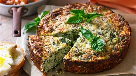 recipe spinach and zucchini ricotta cake with tomato