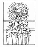 Coloring Christmas Pages Traditional Printables Printable Adults Kerstmis Choir Classic Church Kleurplaten Boys Bible Kids Singing Stained Glass Traditioneel Fun sketch template