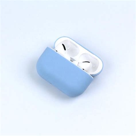 apple airpods pro hoesje blauw siliconen case cover soft case baby blauw bolcom
