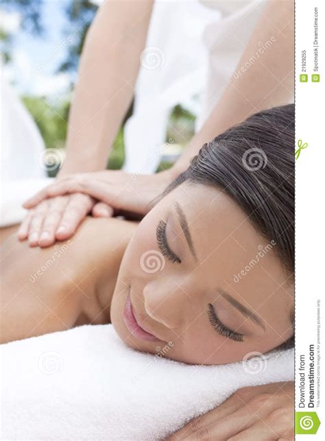 Woman Relaxing At Spa Having Outdoor Massage Stock Image Image 21929255