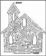 Church Mazes School Sunday Kids Bible Coloring Maze Jesus Crafts Worksheets Pages Bulletin Printable Christian Printables Lessons Search Google Activities sketch template