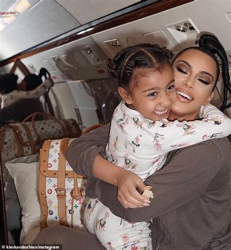 Kim Kardashian And Daughter North Cuddle While Flying On A Private Jet