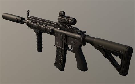 Pbr Assault Rifle Hk416 Game Ready 3d Asset Cgtrader