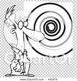 Staring Spiral Hypnotized Outline Illustration Cartoon Man sketch template