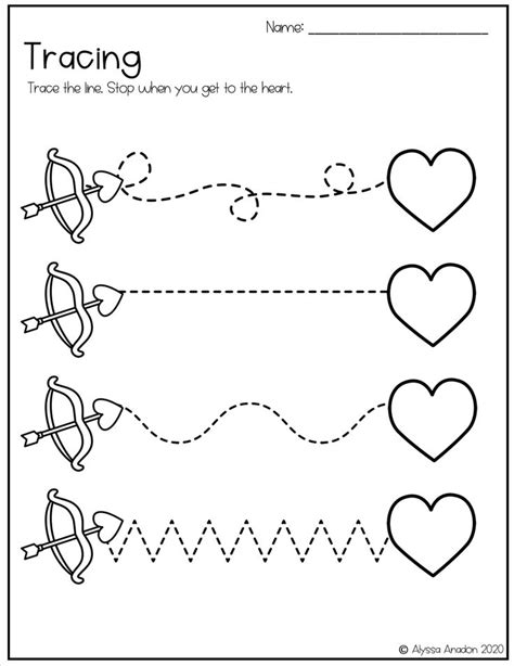 valentines day tracing worksheets tracing worksheets valentine