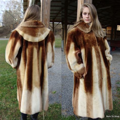 vintage  fur coat vintage fur coat size extra large art deco mid century