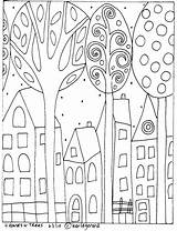 Gerard Karla Coloriage Paesaggi Relajarse Vorlagen Tree Klimt Coloriages Inverno Chango Stylowi Hooking Coloreando Swojej sketch template