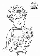 Sam Fireman Pages Coloring Cat Print Kids Helping Anslagstavla Välj sketch template