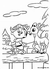 Rudolph Reindeer Nosed Rudolf Coloriage Ausmalbilder Naso Renne Hermey Colorir Colorat Nez Rentier Nouveaux Nase Nariz Renna Ausmalbild Planse Cucciolo sketch template