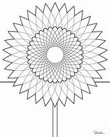 Sunflower Coloring Pages Drawing Color Fibonacci Printable Pattern Sheets Print Paste Eat Big Don Mandala Choose Board Clip Library Clipart sketch template