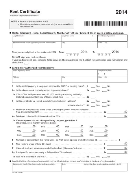 Wisconsin Rent Certificate Fill Out And Sign Printable Pdf Template