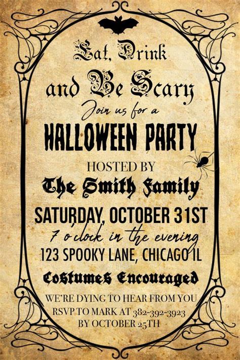 halloween invitation kids party printable invitations halloween