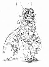 Steampunk Coloring Fairy Pages Adult Capia Deivantart sketch template