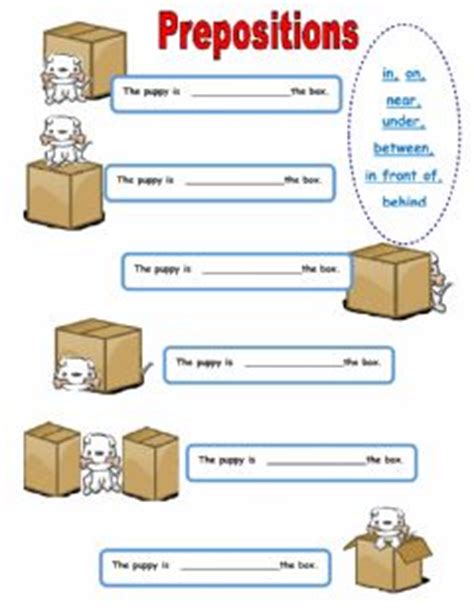 prepositions  place interactive worksheets