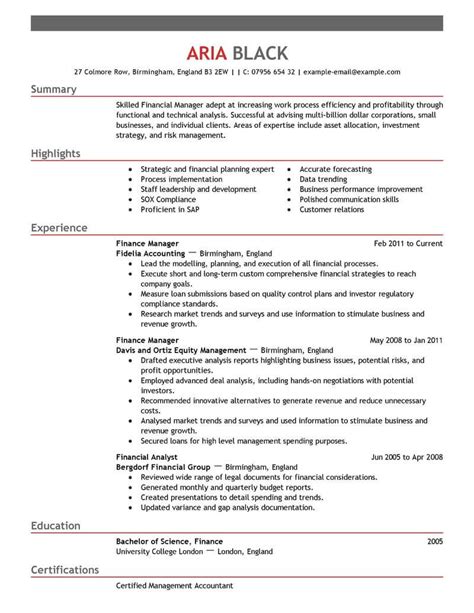 finance manager resume   professional resume writing