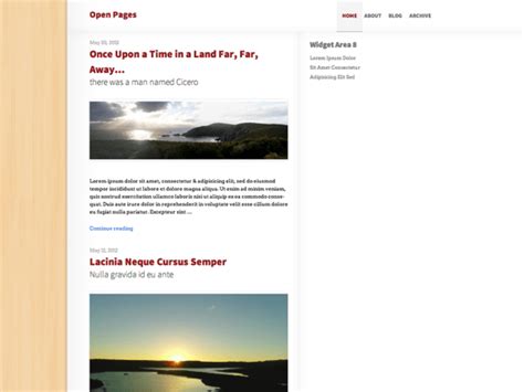 open pages  blogging wordpress theme