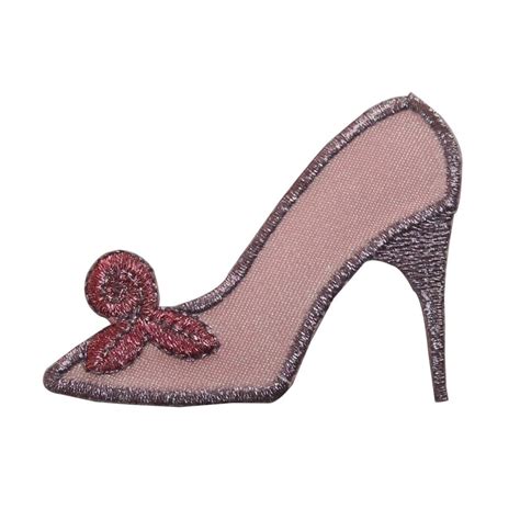 id  pink stiletto shoe patch fashion fancy shoe embroidered iron