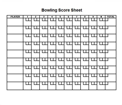 sample bowling score sheets sample templates