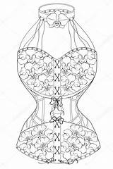 Corset Coloring Pages Template Adults sketch template
