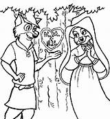 Robin Hood Coloring Pages Carving Tree His sketch template
