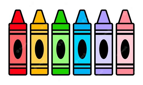 conjunto de crayones de colores vector premium