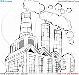 Factory Air Pollution Clipart Drawing Building Polluting Illustration Outlined Royalty Visekart Sketch Vector Drawings Paintingvalley sketch template
