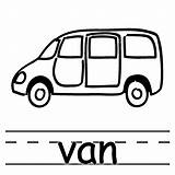 Van Coloring Transport Bus Visit sketch template