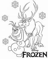 Olaf Sven Coloring Frozen Pages Print sketch template