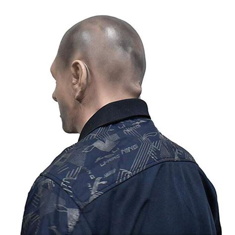 realistic bald head man mask latex masks human face halloween rubber