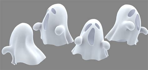 3d Model Good Ghost Halloween Vr Ar Low Poly Cgtrader