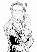 Bond James Coloring Pages Pierce Brosnan Part Filminspector Actors Remington Steele His Contract Reason Character sketch template