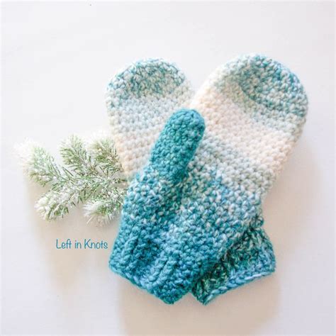 warm wool ish mittens  crochet pattern left  knots crochet