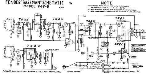 fender bassman tube amp schematic model   electronic circuit projects electronics