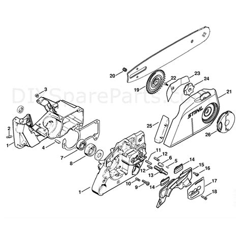 stihl ms  chainsaw ms  bw parts diagram quick chain tensioner