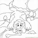 Coloring Dog Digging Printable Pages Dogs Online Thecoloringbarn Animals Color sketch template